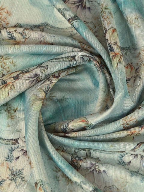 KALINI Floral Zari Tissue Handloom Saree - Image 7