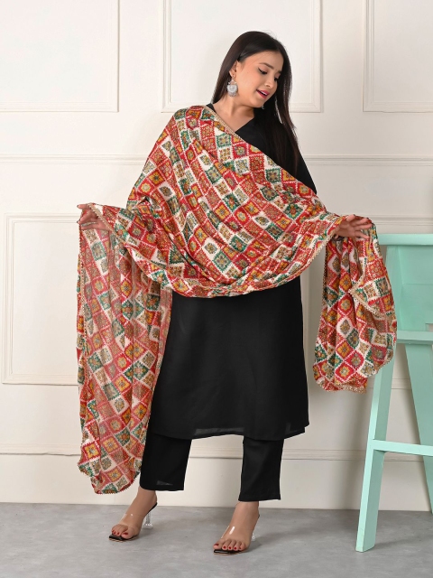 Apratim Floral Printed Silk Dupatta - Image 5