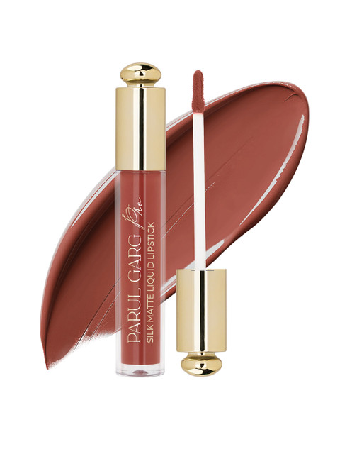 Parul Garg Smudge-Proof Matte Lipstick with Shea Butter & Vitamin E-Fire Lily (Neutral Brown)-3ml