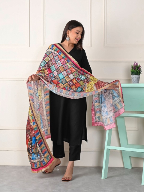 Apratim Ethnic Motifs Printed Silk Dupatta - Image 4