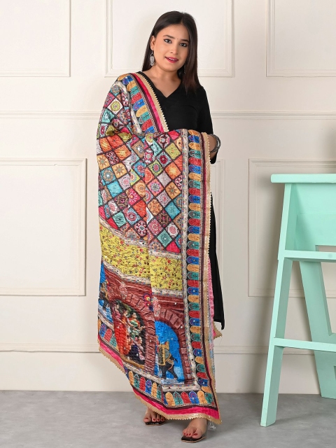 Apratim Ethnic Motifs Printed Silk Dupatta - Image 2