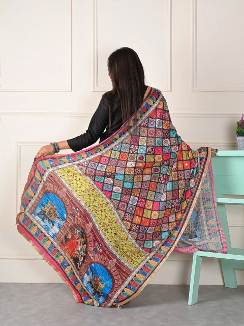 Apratim Ethnic Motifs Printed Silk Dupatta - Image 3