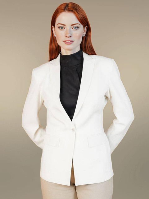 Talethread Notched Lapel Single-Breasted Casual Blazer