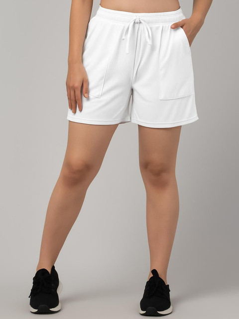 ULLAS Women Dri-FIT Regular Fit Mid-Rise Running Sports Shorts