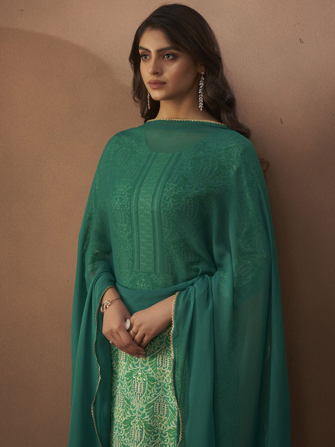 Anouk Women Ethnic Motifs Printed Straight Kurta with Trousers & Dupatta - Image 7