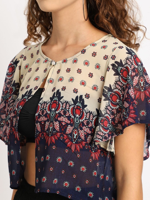 A AND K Floral Printed Cotton Shrug - Image 2