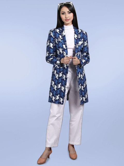 Talethread Printed Cotton Double-Breasted Overcoat - Image 5