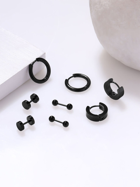 Yellow Chimes Men Set Of 4 Contemporary Studs Earrings