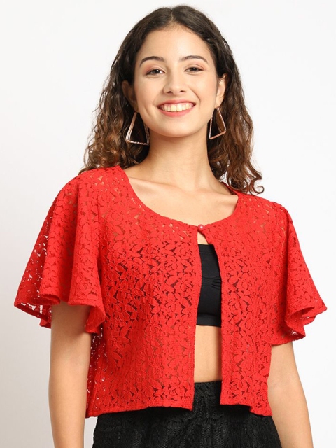 Moonaa Fashion Cotton V-Neck Open Front Shrug