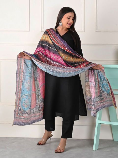 Apratim Ethnic Motifs Printed Silk Dupatta - Image 5