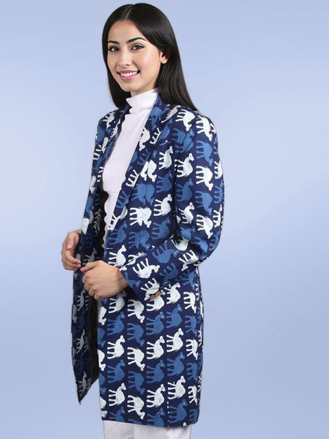 Talethread Printed Cotton Double-Breasted Overcoat - Image 3