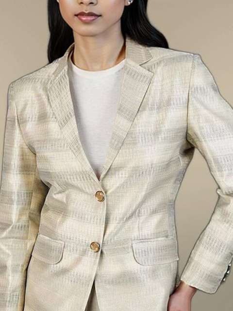 Talethread Self-Design Single-Breasted Casual Blazer - Image 2