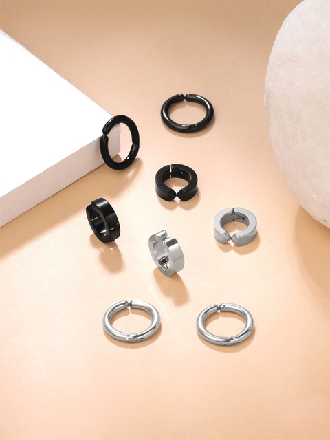 Yellow Chimes Men Set Of 4 Contemporary Studs Earrings