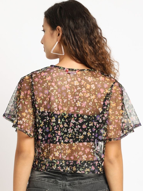 A AND Floral Printed V-Neck Cotton Shrug - Image 5