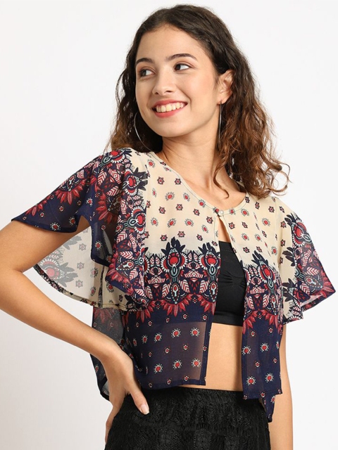A AND K Floral Printed Cotton Shrug - Image 3