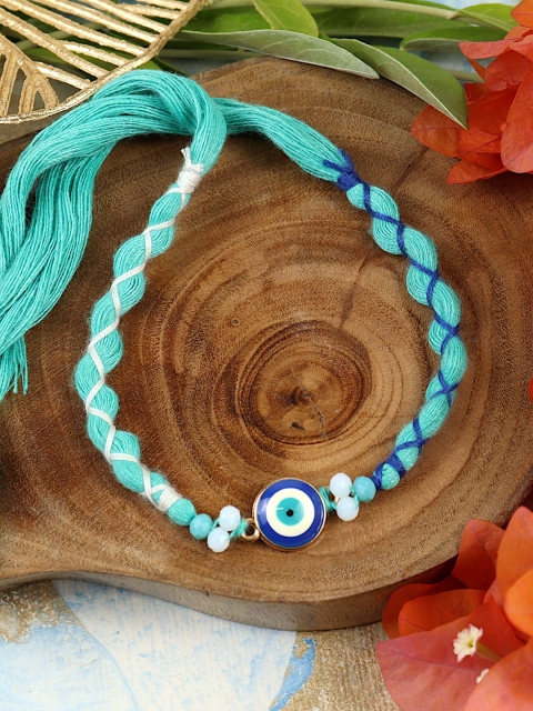 Asthetika Evil Eye Thread Rakhi With Roli Chawal