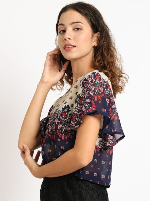 A AND K Floral Printed Cotton Shrug - Image 4