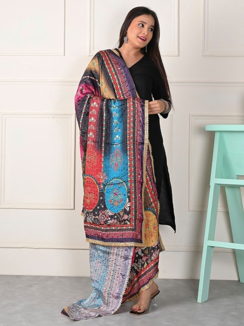 Apratim Ethnic Motifs Printed Silk Dupatta - Image 4