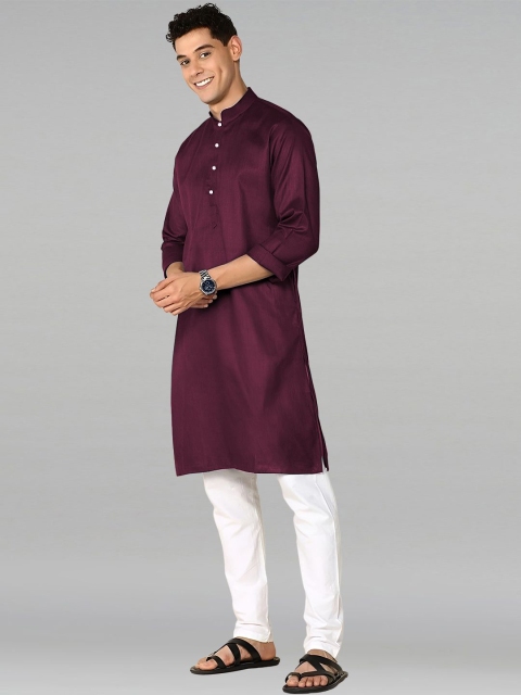 KUNDALI KAKSHAY Men Solid Festive Cotton Straight Kurta