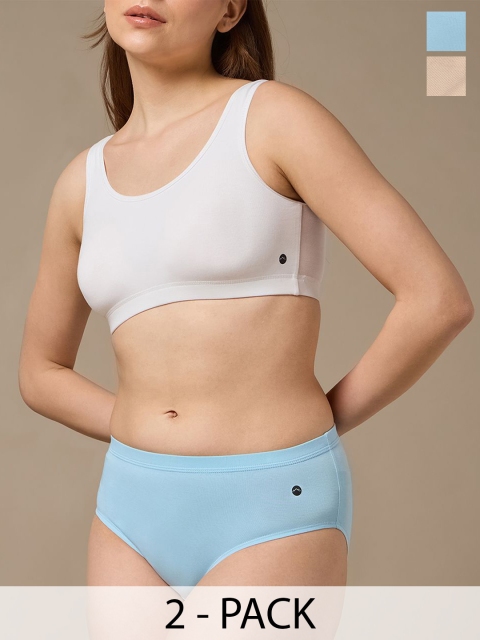 URBAN ADVENTURE Pack Of 2 Anti Microbial Hipster Briefs 2UAW-001(SKIN-ICE BLUE)
