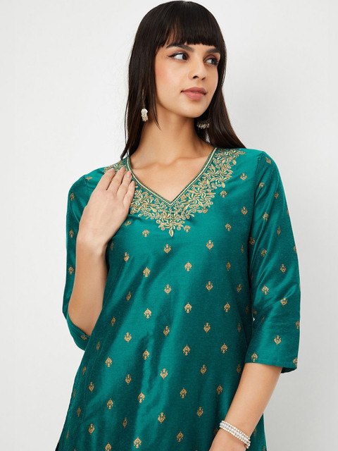 max Women Ethnic Motifs Printed Festive A-Line Kurta - Image 7