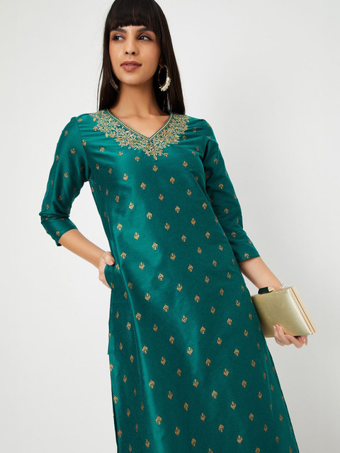 max Women Ethnic Motifs Printed Festive A-Line Kurta