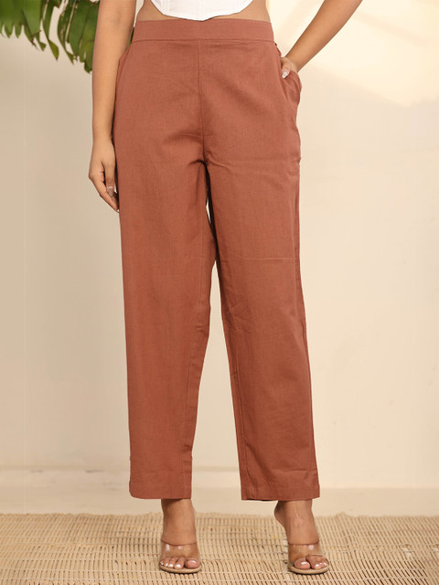 HERE&NOW Women Solid Flared Ethnic Palazzos