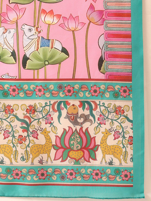 Silk Land Pen Kalamkari Mul Cotton Digital Printed Dupatta - Image 6