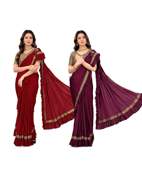 HARIOM FASHION Multi Lycra Sarees
