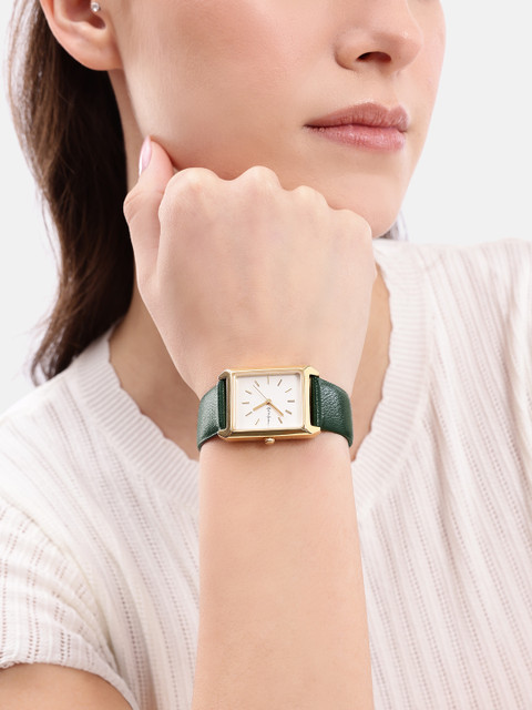 Mast & Harbour Unisex Brass Dial & Leather Straps Analogue Watch