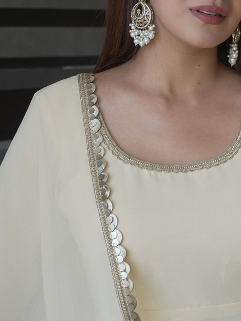 Anouk Rustic Round Neck Angrakha Kurta With Trousers & Dupatta - Image 2
