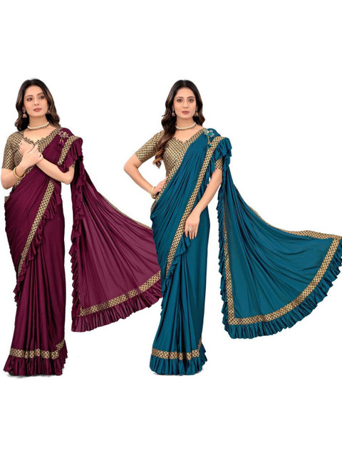 HARIOM FASHIONSet of 2 Satin Silk Saree