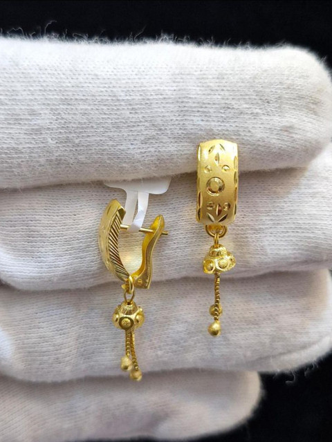 Anshenterpris Gold-Plated Contemporary Drop Earrings