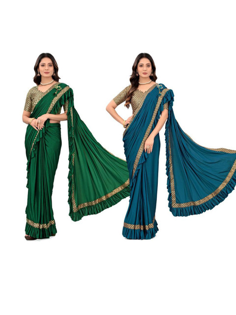 HARIOM FASHION Checked Saree