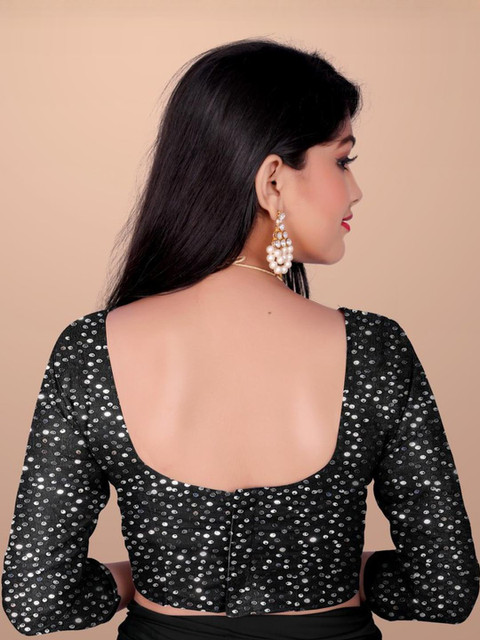 HARIOM FASHION Black Solid Saree - Image 6