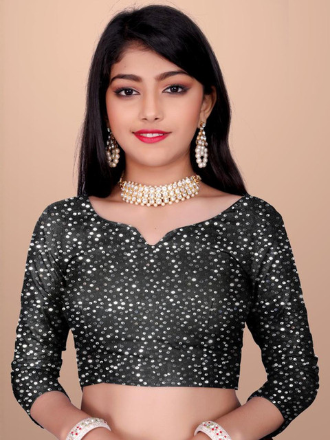 HARIOM FASHION Black Solid Saree - Image 4