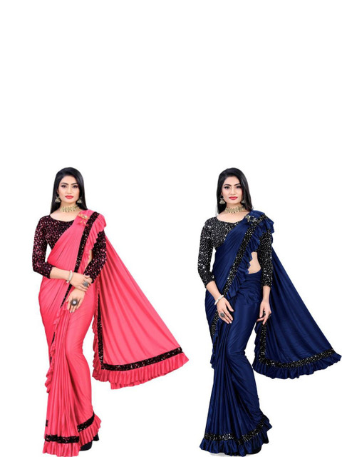 HARIOM FASHION Sequinned Partywear Saree