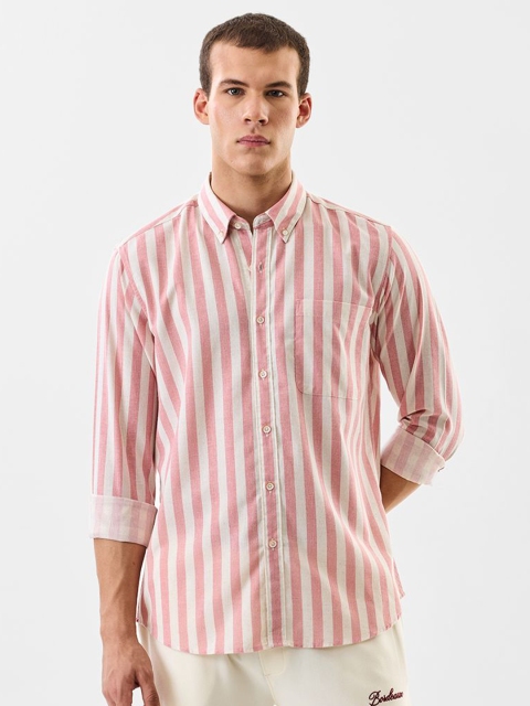 Snitch India Slim Vertical Striped Slim Fit Casual Shirt