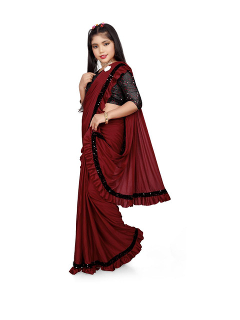 HARIOM FASHION Sequinned Saree - Image 3