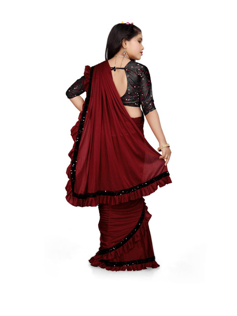 HARIOM FASHION Sequinned Saree - Image 5