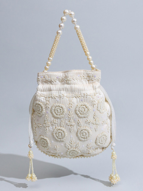 Exotic India Embroidered Beads and Sequinned Potli Bag