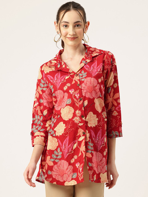 FERANOID Floral Printed Pure Cotton Kurti