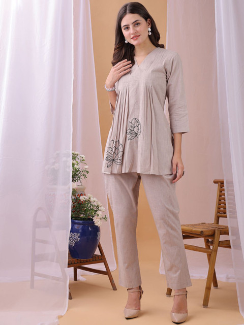 KALINI V-Neck Top With Trousers Co-Ords Set