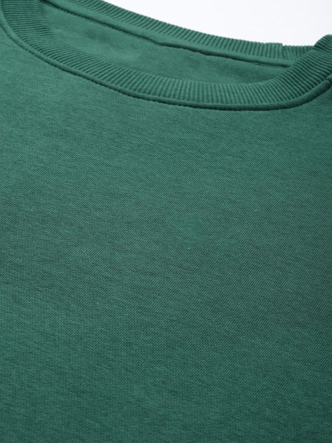 Mast & Harbour Men Solid Cotton Fleece Anti Odour Sweatshirt - Image 3