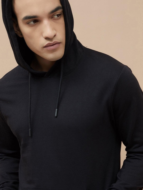 Mast & Harbour Men Solid Cotton Fleece Hooded Sweatshirt - Image 5