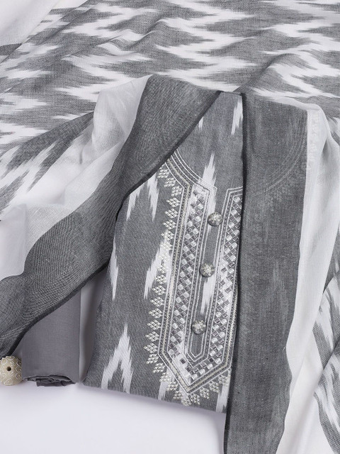 Meena Bazaar Abstract Embroidered Unstitched Dress Material