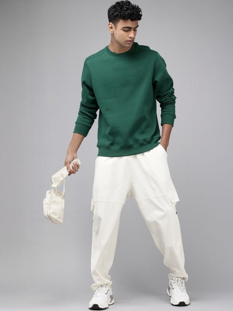 Mast & Harbour Men Solid Cotton Fleece Anti Odour Sweatshirt - Image 5