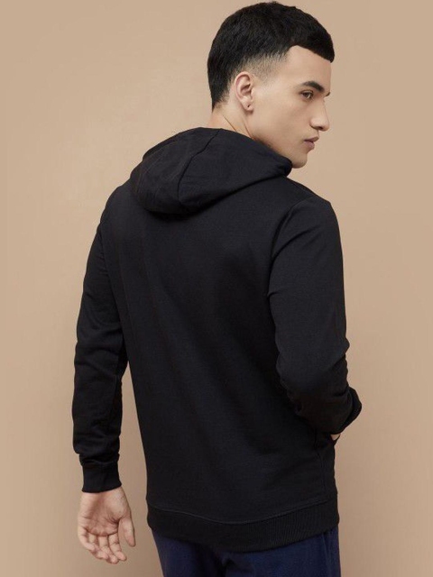 Mast & Harbour Men Solid Cotton Fleece Hooded Sweatshirt - Image 3