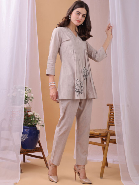 KALINI V-Neck Top With Trousers Co-Ords Set - Image 5