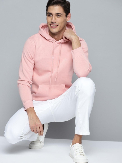 Mast & Harbour Men Solid Cotton Fleece Hooded Sweatshirt - Image 3